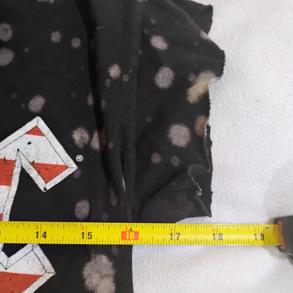 AC/DC Black Bleached Short Sleeve Tee with Stars & Stripes Logo - Picture 6 of 7